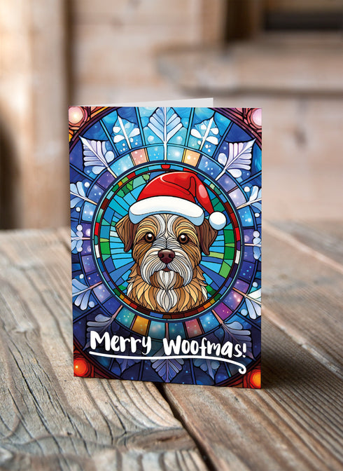 Border Terrier in a Santa Hat Christmas Card